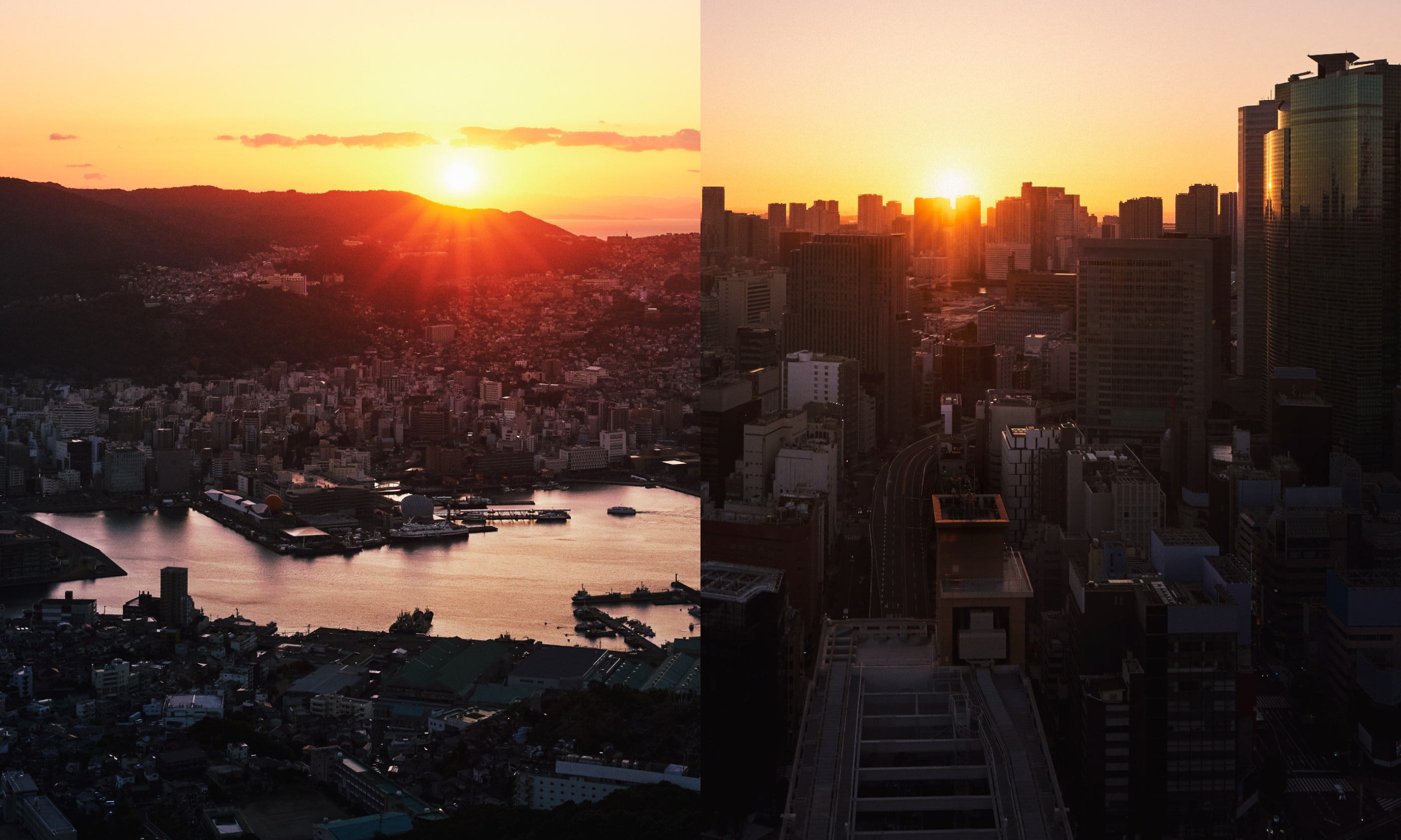 長崎と東京の景色